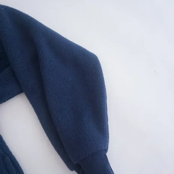 Vintage '90S Arctic Image Navy Lexington Fleece Quarter Button Pullover Sweater - Picture 5 of 11